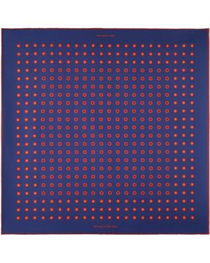 Otway & Orford 'Luna' Polka Dot Silk Pocket Square - Purple