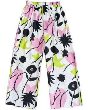 Lost Pattern Frida's Dream Wide Leg Silk Trousers - Blue