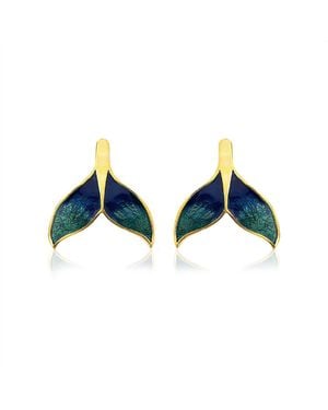 Milou Jewelry Whale Tail Earrings - Green