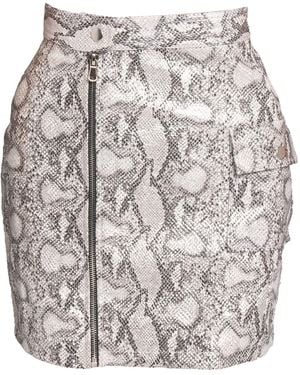 Ettie Faux Snake Skin Mini Skirt - Gray