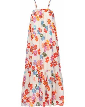 SUNSHINE TIENDA Flower Palm Dress - Red