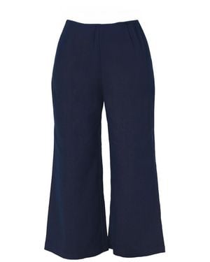 Saniya Khan Denim Elasticated Capris - Blue
