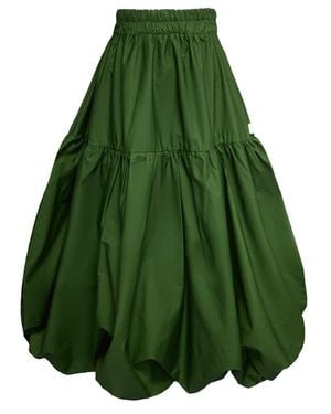 Frock Tales Mylar Puffball Midi Skirt - Green