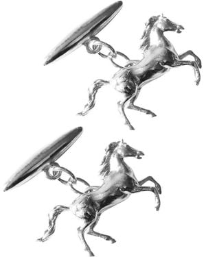 Lee Renee Horse Cufflinks - White