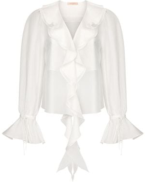 Elsava Veil Blouse - White