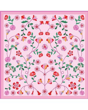 Jessie Zhao New York Blush Botanica Double Sided Silk Scarf - Pink