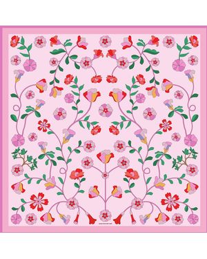Jessie Zhao New York Blush Botanica Double Sided Silk Scarf - Pink