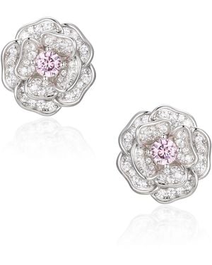 Santinni Mini 'Tsarina' Flower & Crystal Earrings - Metallic