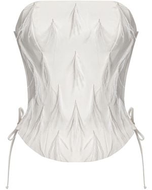 Elsava Woven Feather Corset - White