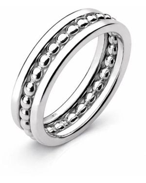 Gold & Honey Beaded Band Ring - White