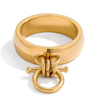 Olivia Le Circle Lock Ring - Metallic
