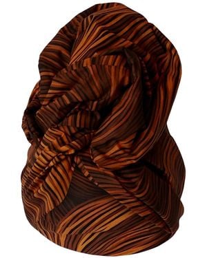 Romer Millinery Neutrals Twisturban Turban Auburn Waves Faux Coiffure - Brown