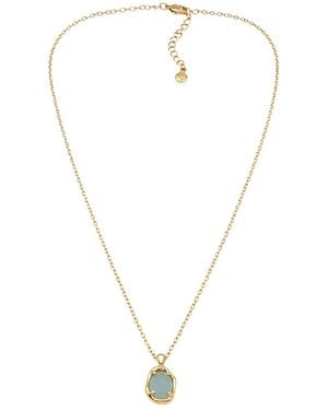 Uchi and Soto Enso Aqua Stone Necklace - Metallic