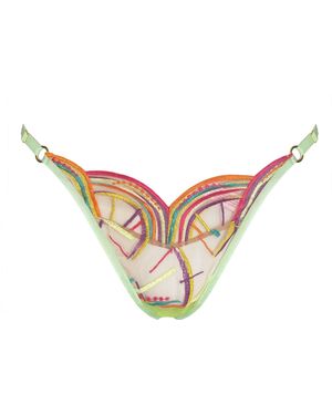 Somewhere Never Disco Deco Thong - Green