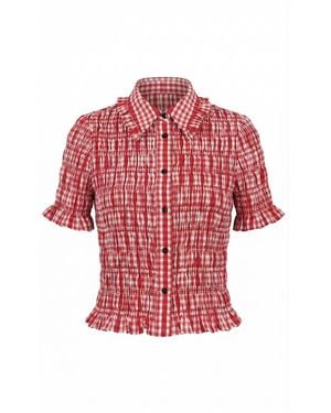 Nooki Design Astrid Gingham Blouse - Red
