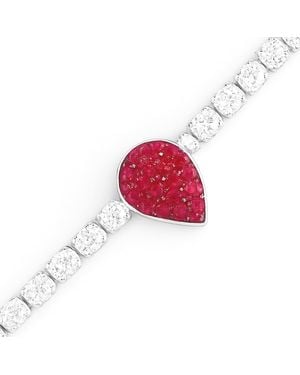 Maison De Gala Ruby Teardrop Bracelet - Red