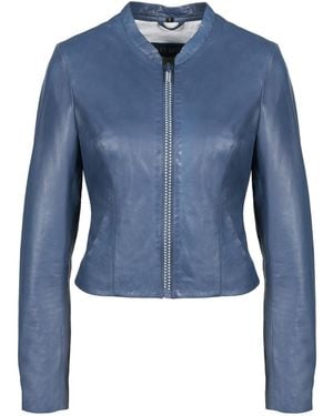 Freaky Nation Leather Jacket Sparkling Whale - Blue