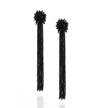 Jaredjamin Serafina Beaded Clip Earrings - Black