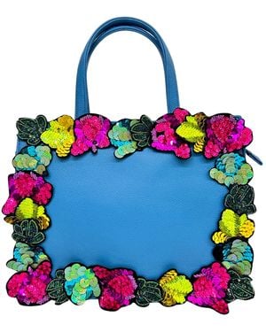 Simitri Valley Of Flowers Tote Bag - Blue