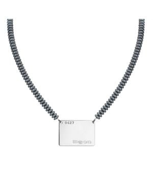 Ware Collective Hematite Tag Necklace - Metallic