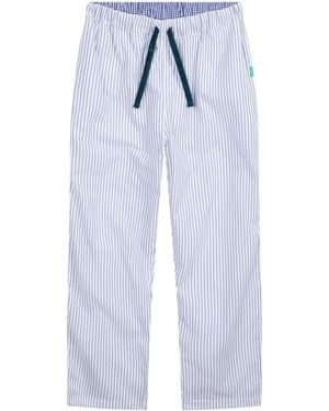Lounge Soft, Breathable Organic Brushed Cotton Loungewear Trousers - Blue