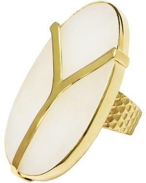 YAA YAA LONDON Agate Yaa Yaa Adjustable Gemstone Ring - Metallic