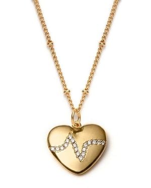 With Love Darling Heartbeat Necklace - Metallic