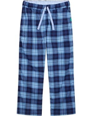 Lounge Soft, Breathable Organic Brushed Cotton Loungewear Trousers - Blue