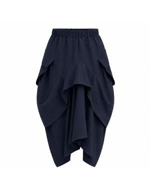 Lumina Eligma The Collar Linen Skirt - Blue