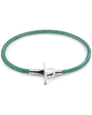 Anchor and Crew Mint Cambridge & Rope Bracelet - Blue