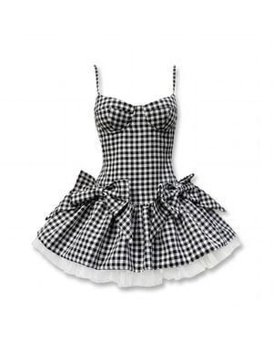 Irmak Su Guclu Paraná Gingham Dress - Black