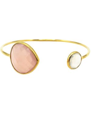 Harfi Vermeil & Chalcedony Gemstone Crystal Bracelet - Metallic