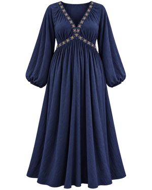 Adrift Clothing Margot Billow Dress - Blue