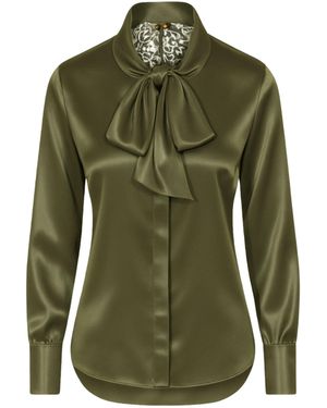 Sophie Cameron Davies Silk Bow Blouse - Green