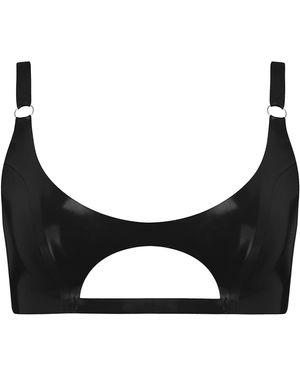 Elissa Poppy Latex Cut Out Bralette - Black