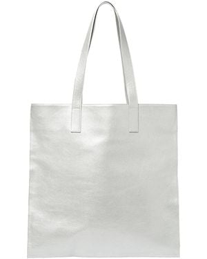 Laura Olaru Shopper Maxi Leather Bag - White