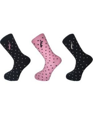 Hortons England Heritage Spotty Socks Set Of Three - Blue