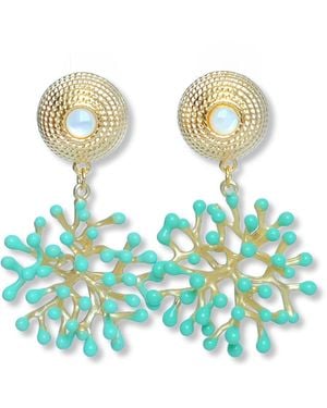Malolo Jewelry Fire Coral Earrings Reef - Blue