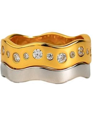 Zynnia Collective Wave Ring Set - Metallic