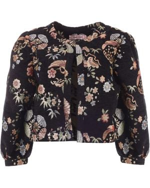 Traffic People Fleeting Fools Multicolour Floral Paddle Jacket - Black
