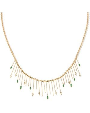 Retro Chic Verdant Whisper Tassels Necklace - Metallic