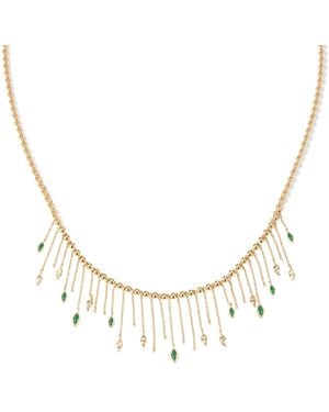 Retro Chic Verdant Whisper Tassels Necklace - Metallic