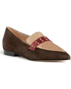 Beautiisoles by Robyn Shreiber Made in Italy Neutrals Cecily Suede Loafer Comfortable For Day & Evening Wear - Brown