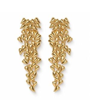 Hye Jane Jewelry Stevie Cascading Heart Statement Earrings - Metallic