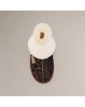 Australia Luxe Closed Mule Slippers Dark Leopard - Multicolor