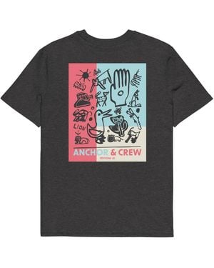 Anchor and Crew Heather One Moon Safari Editions Organic Cotton T-Shirt - Black