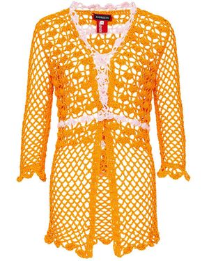 Andreeva California Poppy Handmade Crochet Shirt - Orange