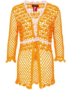 Andreeva California Poppy Handmade Crochet Shirt - Orange