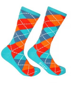 DAVID WEJ Patterned Socks - Blue