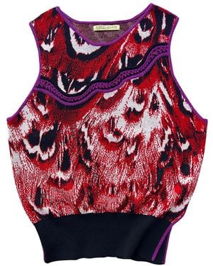 Essien & Emre Asymmetric Sleeveless Top Hand Made One-Of-A-Kind - Red